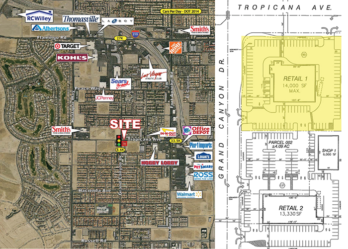 Tropicana & Grand Canyon aerial and siteplan